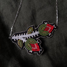 Load image into Gallery viewer, Red Double Rose Bud Necklace

