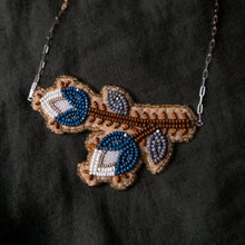 Load image into Gallery viewer, Blue Double Rose Bud Necklace
