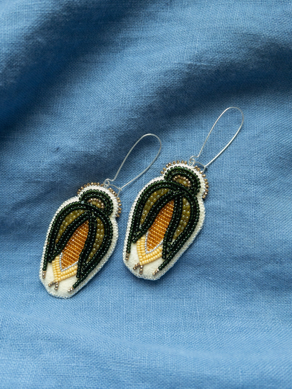 Yellow Rose Bud Earrings