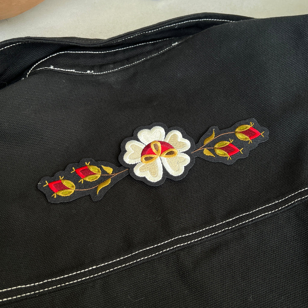 Rose & Bud Embroidered Patch Set