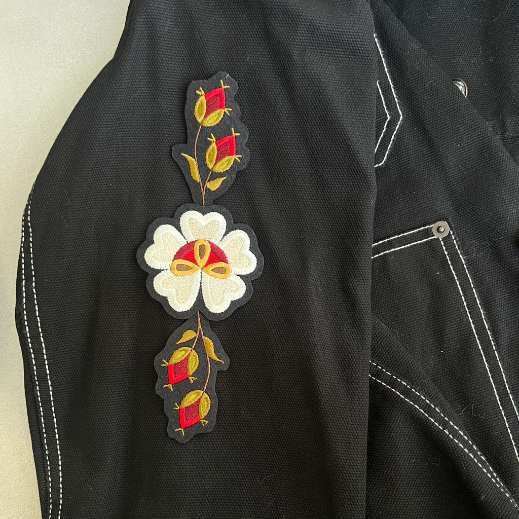 Rose & Bud Embroidered Patch Set