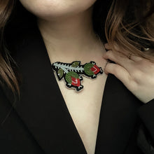 Load image into Gallery viewer, Red Double Rose Bud Necklace
