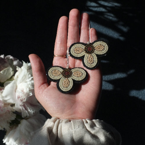 Three Petal Earrings | Opal Rose