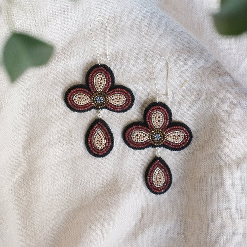 Fallen Petal Earrings | Burgundy
