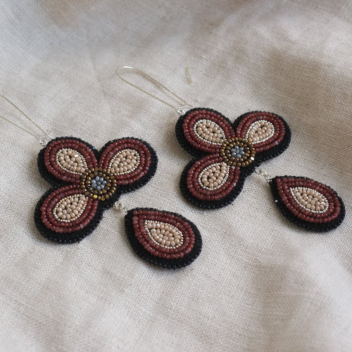 Fallen Petal Earrings | Burgundy