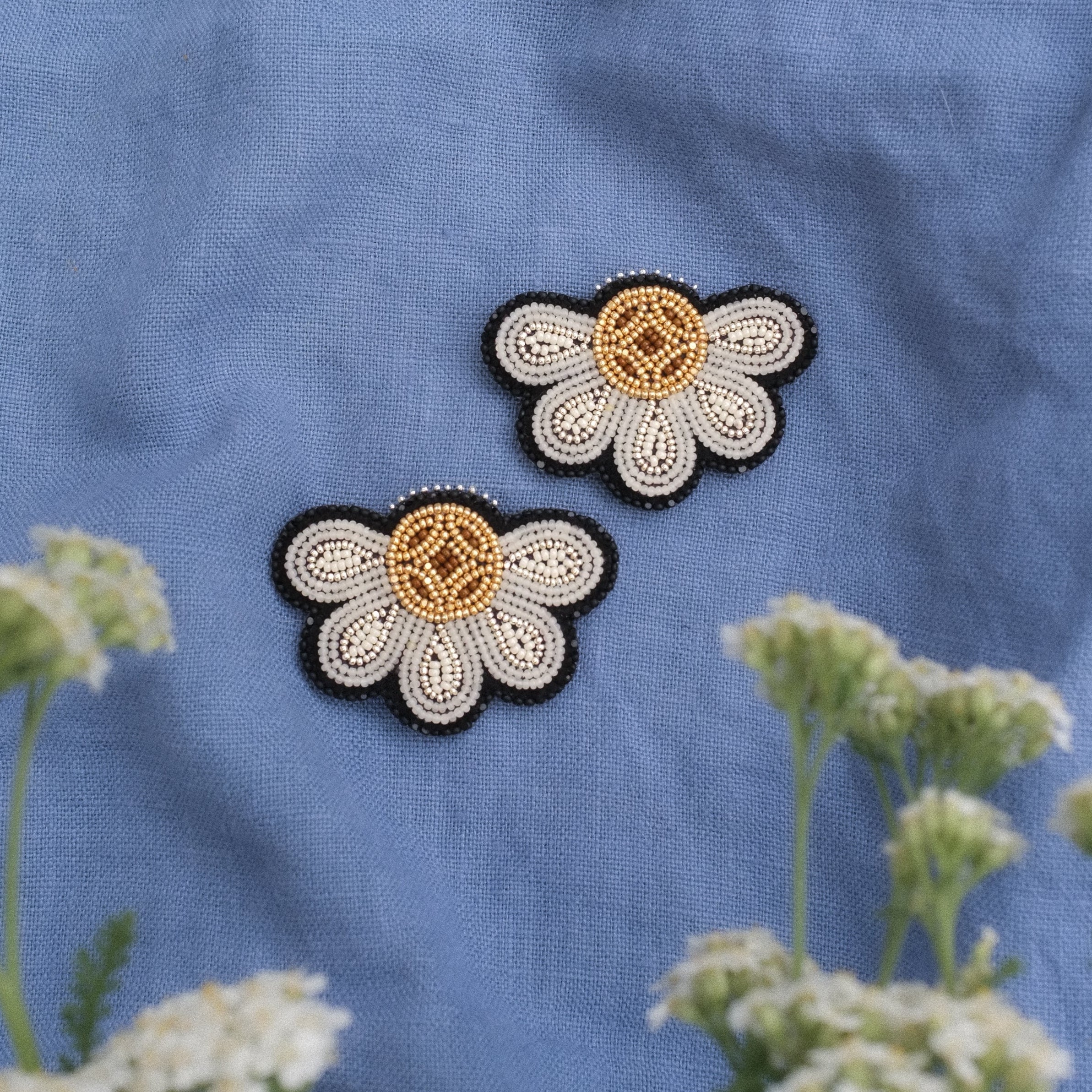 Five Petal Shoe Clips | Cream & Gold