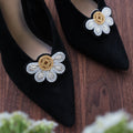 Five Petal Shoe Clips | Cream & Gold