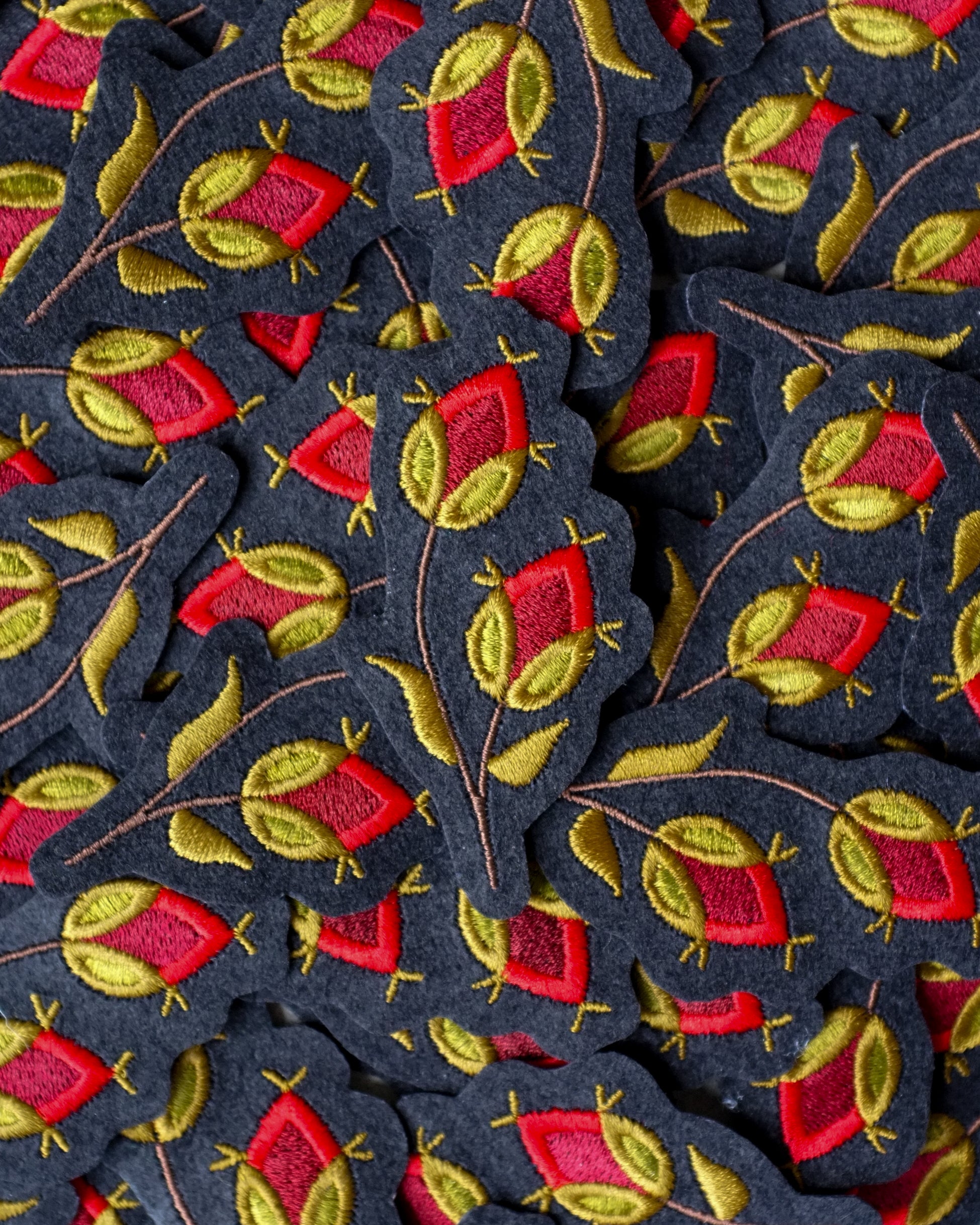 Rose Buds Embroidered Patch