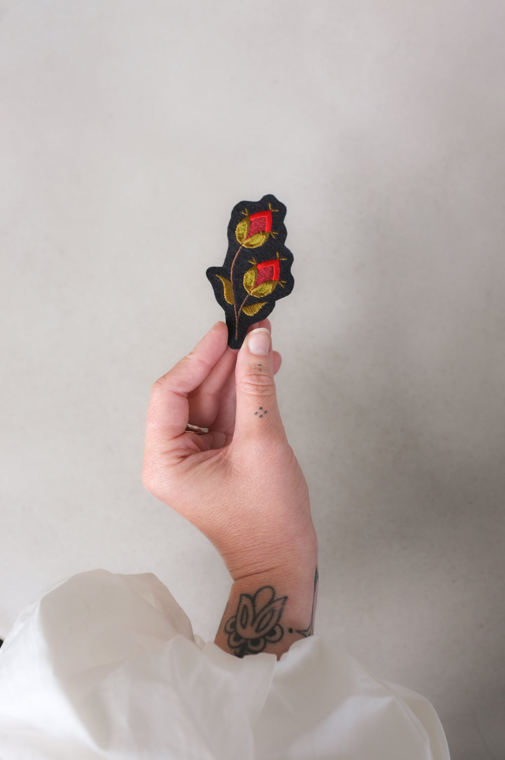 Rose Buds Embroidered Patch