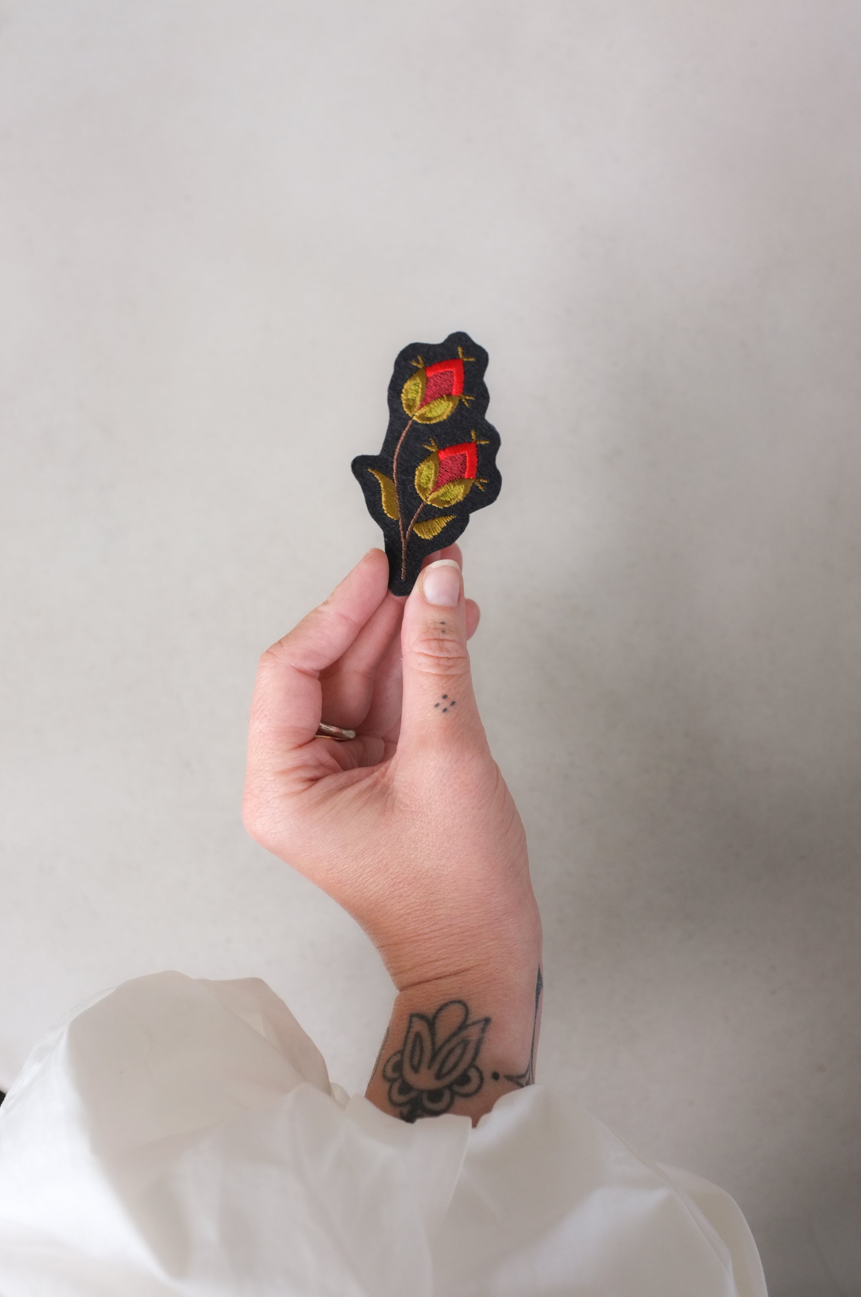 Rose Buds Embroidered Patch