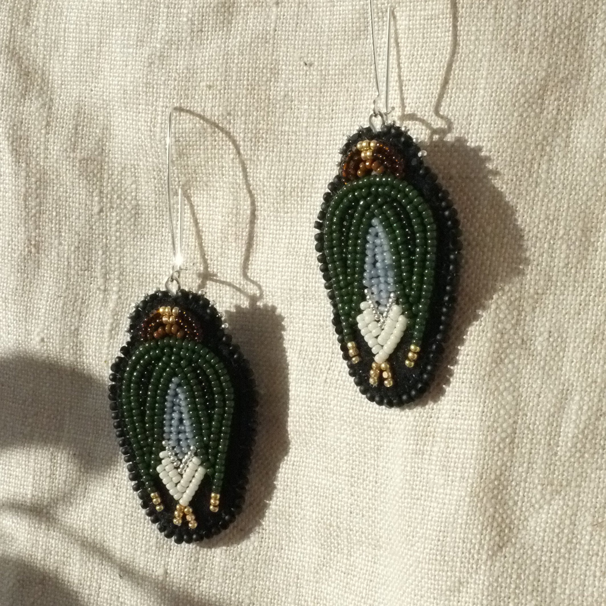 White Rose Bud Earrings