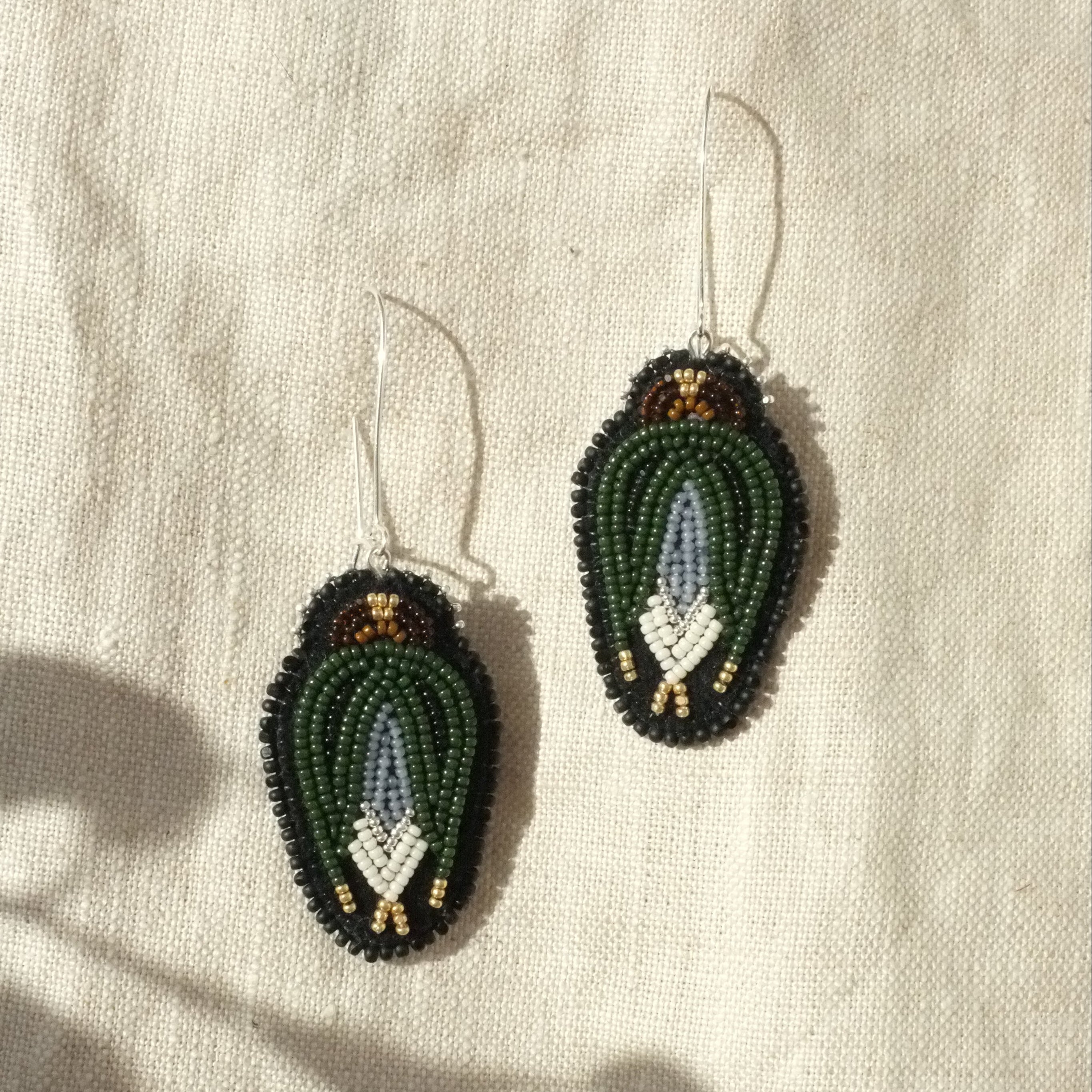 White Rose Bud Earrings