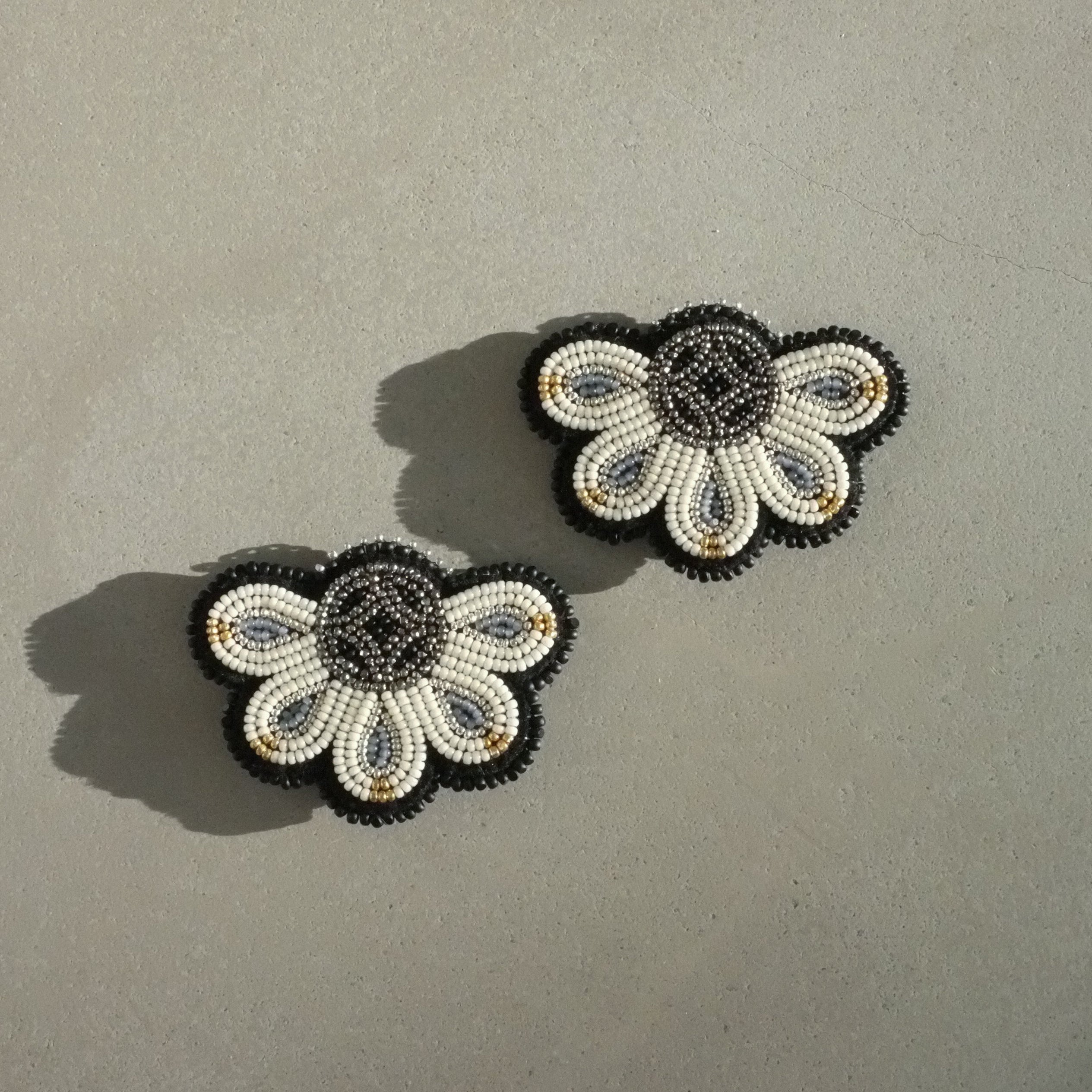 White Five Petal Shoe Clips