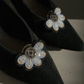 Blue Five Petal Shoe Clips